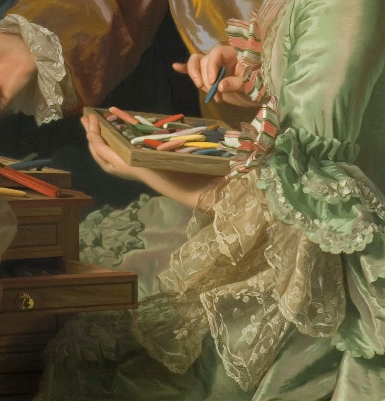 mdamesara-arts:  Alexander Roslin painted his wife painting a pastel of Henrik Peill