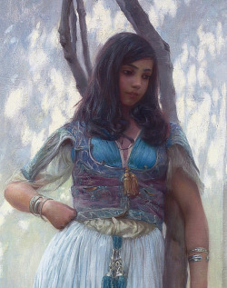 medievalpoc:  1800s Week! Ferdinand Max Bredt A Courtyard in Tunis Germany (c. 1890s) Oil on Canvas, 78 x 118 cm. [source] [source] Orientalism 