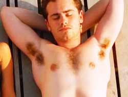 arms-up-high:  Rider Strong’s amazing armpits. 