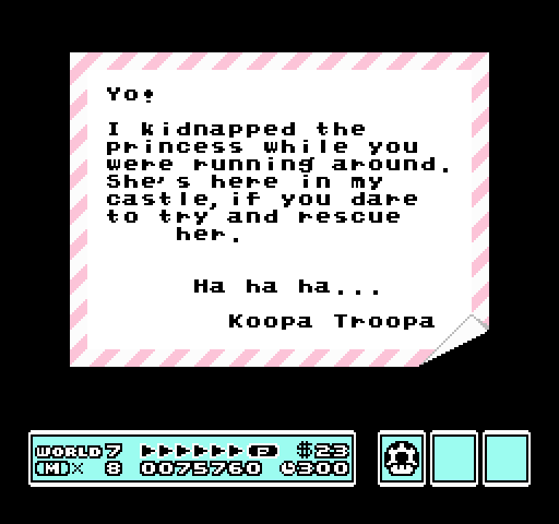 suppermariobroth:  In the European version of Super Mario Bros. 3, the last letter