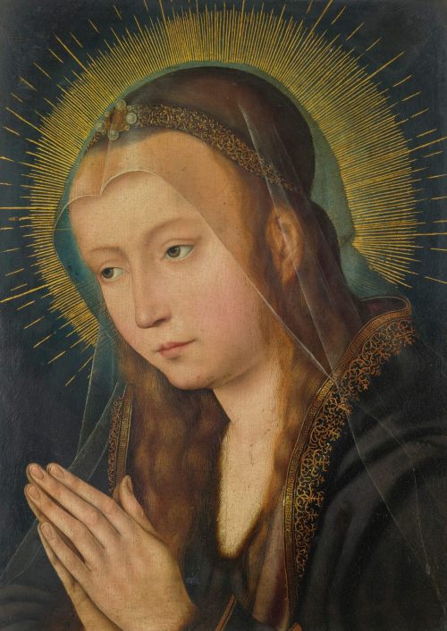 rubenista: Quinten Metsys, Virgin in Prayer (1466 -1530). Oil on oak panel, 43 x 31 cm. Private coll