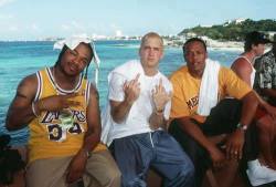 real-hiphophead:  Xzibit, Marshall Mathers and Dr.. Dre 