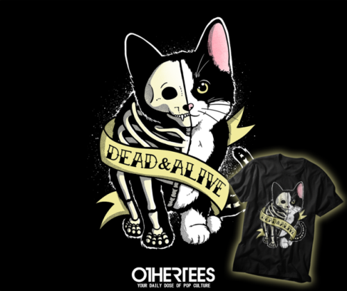 New Daily Release ->“SCHRODINGER CAT TATTOO” T-shirt by NEMIMAKEIT Available for limited time onl