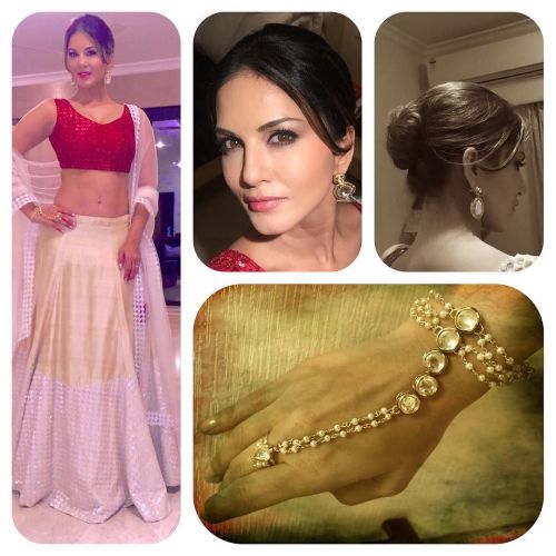 Loved my Diwali lengha and gorg accessories by @mayyurrgirotra by sunnyleone