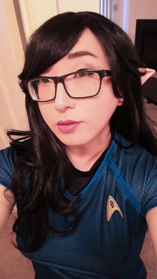 ultracovertlife:  ittakes2totangotrap:  ittakes2totangotrap: Anyone want to go where no man has gone before?   Halloween Set #2 as promised.  I’m a naughty Vulcan from Star Trek!  Ears look more elf than Vulcan, but still super cute :3  Whoops,