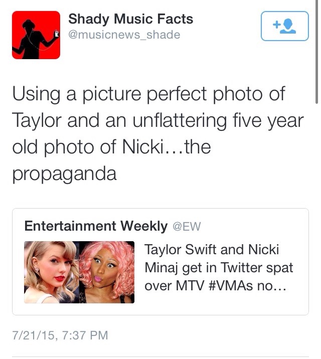 sensitiveblackperson:  White media displaying Nicki as the crazy black girl and Taylor