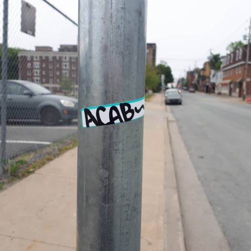 ACAB stickers seen in Mik'maki / Nova Scotia, so-called Canada