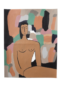 bfgf-shop:  Nude in Front of Clay WallAcrylic on paper 