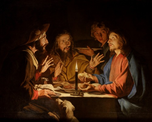 flemishgarden:Matthias Stom - Supper at Emmaus17th centuryoil on canvasMuseum of Grenoble