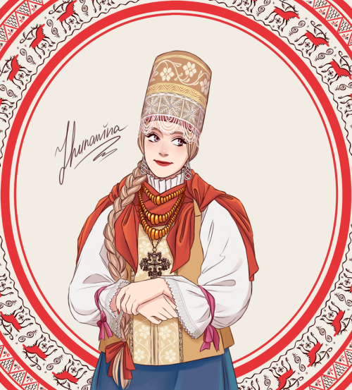 zhurawina: In this post I decided to combine the whole series of my drawings with Russian folk paint