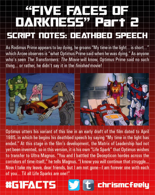 autobotprime:  chrismcfeely:  #G1Facts 7/11/16 - “Five Faces of Darkness,” Part 2A new obscure Generation 1 cartoon fact posted every day!  Someone get me the audio of this scene