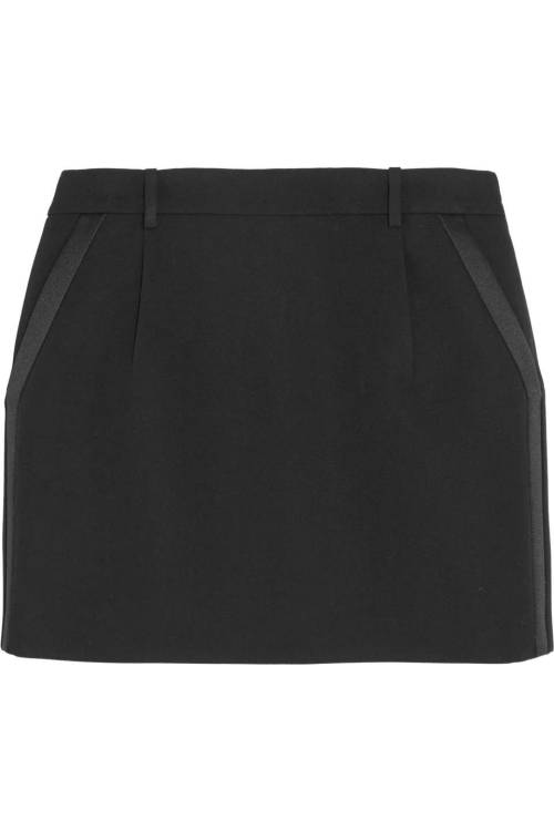 hipster-miniskirts: Silk-trimmed wool-crepe mini skirt