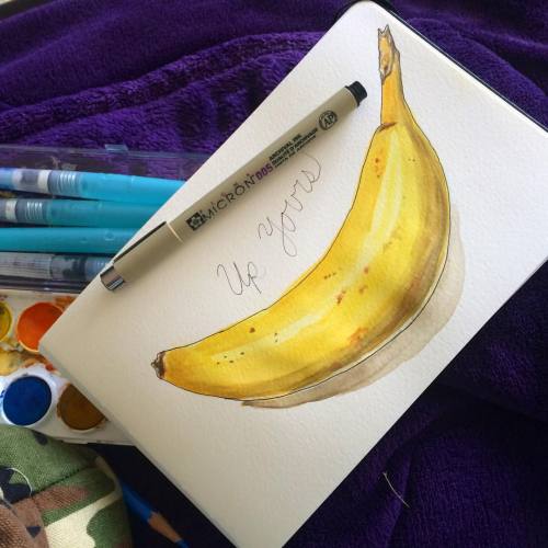 Back to the real world. #barelyhuman #banana #watercolor #micron005 #upyours