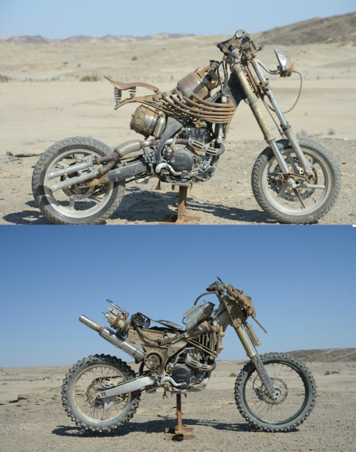 tatdaddyhunter:  thewightknight:  Following up from the car post, here are the motorcycles of Mad Max: Fury Road.  SO HAPPY THIS EXISTS