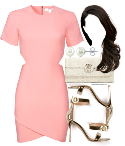 Untitled #321 by foreverdreamt featuring nude handbags ❤ liked on PolyvoreElizabeth and James pink s