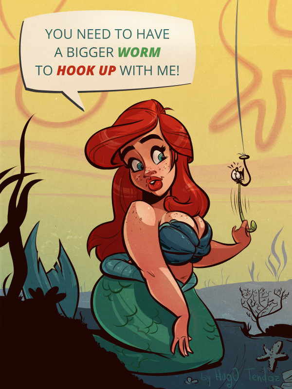 Chubby Ariel - Cartoon PinUpDon’t know about all of you, but I love this corny