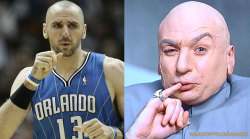 nbadoppelgangers:  Marcin Gortat | Dr. Evil