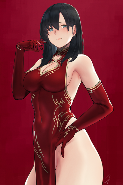 a-titty-ninja: 「チャイナさん」 by ハヤブサ | Twitter ๑ Permission to reprint was given by the artist ✔. 