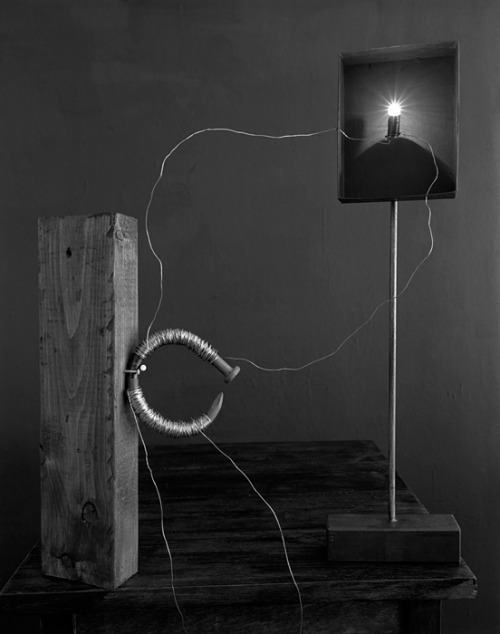 myampgoesto11: David Goldes Electrified Nail (Gelatin Silver Print, 2012) Charged Wires Spinning and