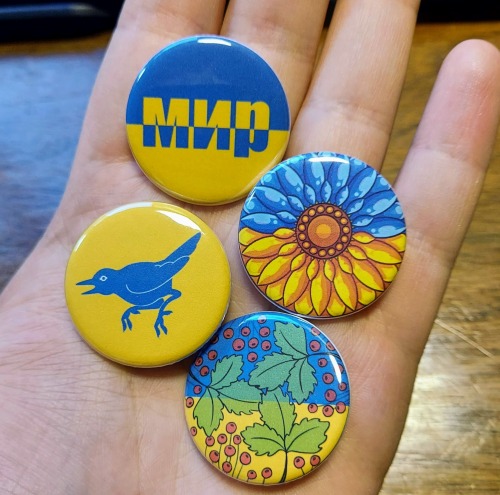 kerkusa: The last couple of days I have been working on designing some charity pins for Ukraine, and