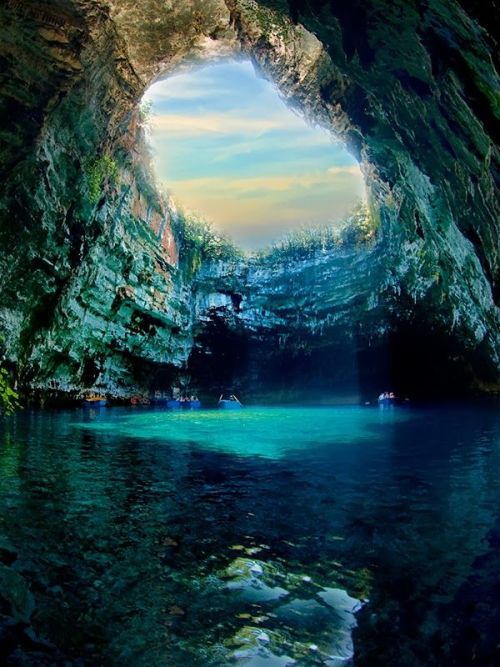 agirlnamedally:  bojrk:  Greece: Melissani cave, Kefalonia  Just sky rocketed to the top of the dream travel list 