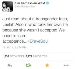 tylxr-and-trxye:  KIM FUCKING KARDASHIAN KNOWS LEELAH’S GENDER AND HER OWN PARENTS WONT ACKNOWLEDGE IT THIS MAKES ME SO MAD 