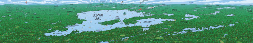  If you’re driving through downtown Windham, Maine, glance over at this Sebago Lake map illust