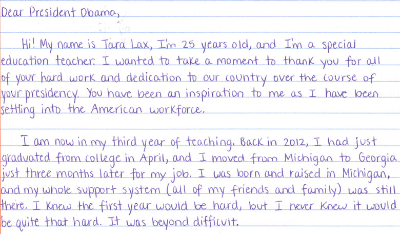 whitehouse:  Tara Lax is a teacher a Five Forks Middle School in Georgia. Check out