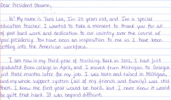 whitehouse:  Tara Lax is a teacher a Five