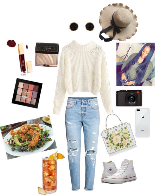 Simply put by keuiana featuring Leica ❤ liked on PolyvoreExtra long sleeve sweater / H&M low ris