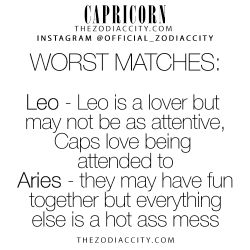 zodiaccity:  Zodiac Capricorn Worst Matches!