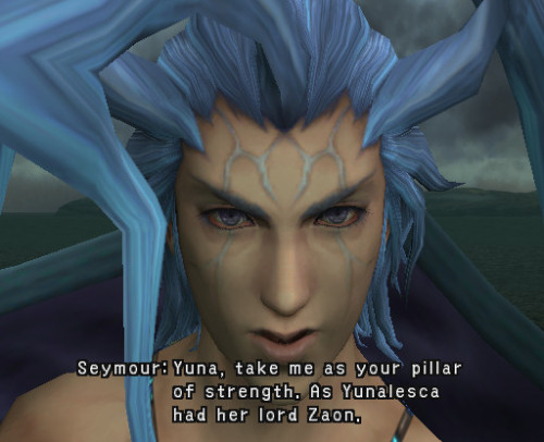 all-ths-nerd-shit:Seymour Guadois a character in Final Fantasy X, as well as a guest in a battle. As