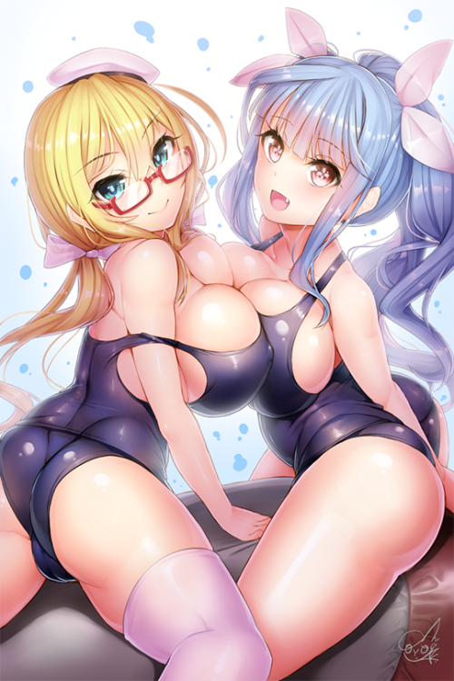 a-titty-ninja:  「イクちゃんはっちゃん」 by どぅーゆーうぉんとぅー | Twitter๑ Permission to reprint was given by the artist ✔.