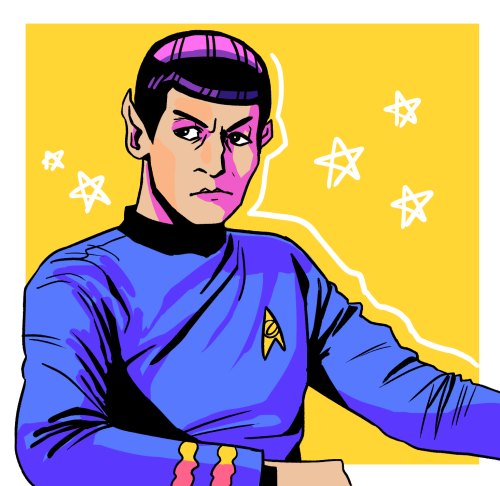 singersalvageart:spock and geordi are my favorite star trek characters :>[start id: two digital d