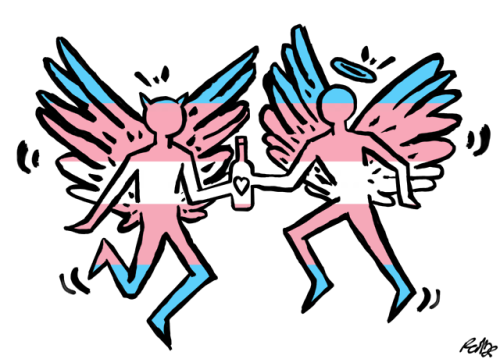 fan-art-ic:pride angel demon love baby!!!!!!!!if you wanna support your local trans/gay artist and b