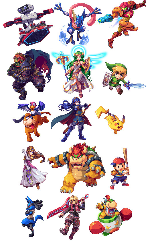 gaymerwitttattitude:  Super Smash Bros Wii U/3DS: Pixelart and Illustrations by