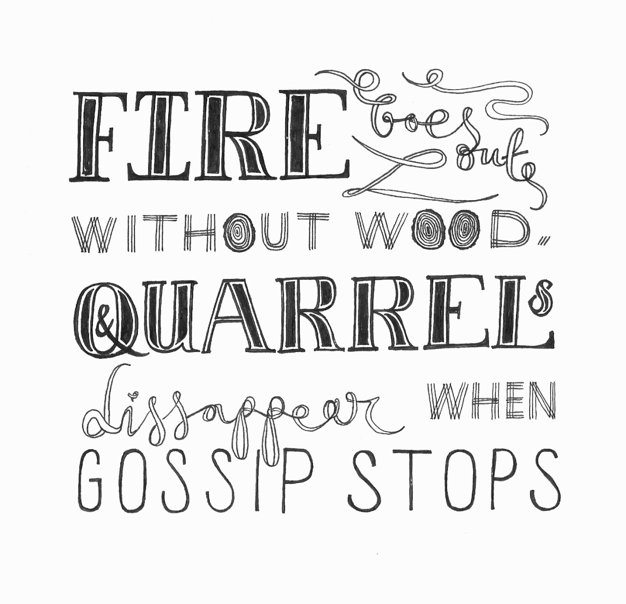 a-verse-a-day:
““Fire goes out without wood, and quarrels disappear when gossip stops.” Proverbs 26:20
http://www.biblegateway.com/passage/?search=Proverbs+26&version=NIV
”