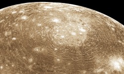 wardens-oath:  something-in-the-way-she-knows:  hyvapaiva:  Jupiter’s moon, Callisto.  is no one going to explain what all the lights are   they’re impact craters! callisto is one of the most heavily cratered object in the solar system, and as far