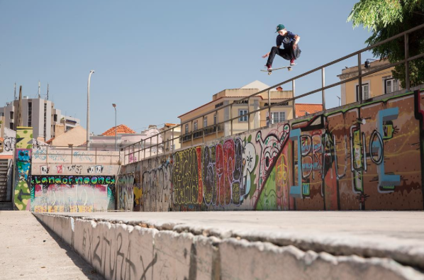 Kyle Walker FS 180's over the rail at one of the... - Vans Skate