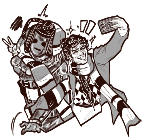 4th Doc Doodles! Just Started Rewatching His Era^^ Also A Bonus Master :)