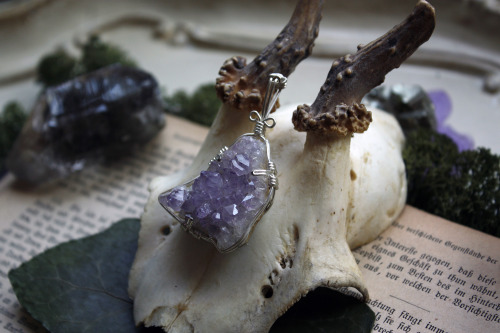 90377:All these beautiful wire wrapped labradorite and amethyst pendants are now available at my Ets