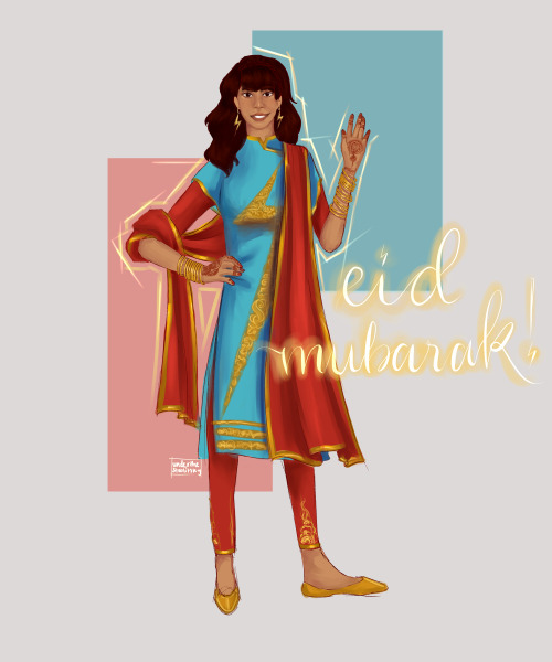 underthestarlitsk-y: eid mubarak from your favourite muslim superhero! (and me :D) hope everyone is 