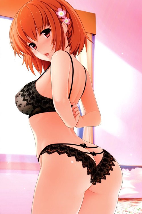 Porn photo animegirlotaku:  Anime girls in black underwear