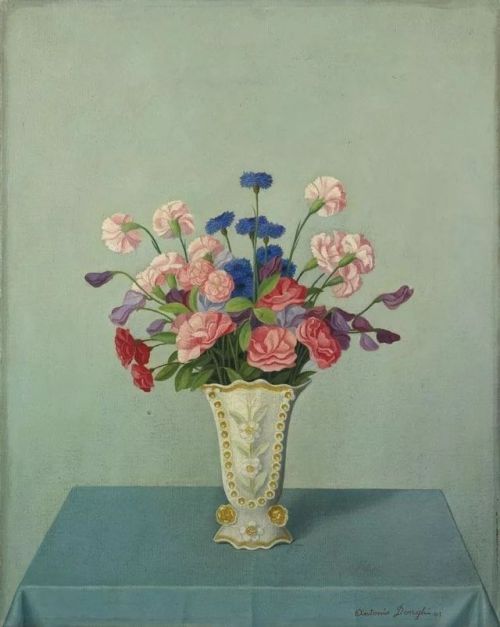 Vaso di Fiori  ,   Vase Flowers    -   Antonio Donghi, 1941.Itali