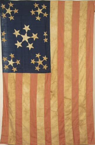 ca. 1861-63, [hand stitched thirty-four star American flag]via Cowan’s Auctions