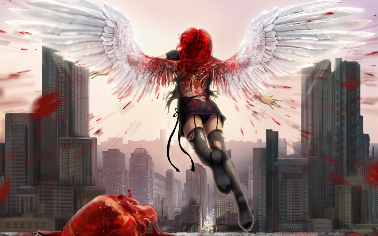 darkfantasypics:  This fallen angel is a wallpaper, too.