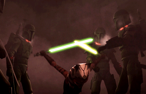 userjen:Ahsoka Tano wielding two lightsabers in Star Wars: The Clone Wars and Star Wars Rebels