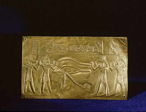 Plaque of King Psusennes IThis plaque, or thin plate, was placed on the mummy of king Psusennes I ov