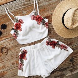 Acheice: Sweet Rose 2 Pieces Set, 36% Off Now ! Do You Like Tank With Short Or Skirt?