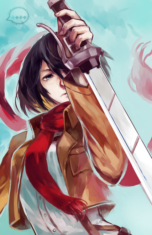 animepopheart: ox-miruku | levi/mikasa (reprinted w/permission)